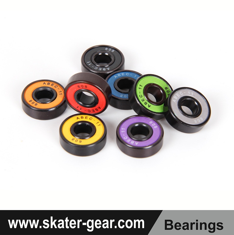 SKATERGEAR 608 RS skateboard bearings with multi colors shields