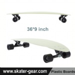 36*9 inch Pintail plastic Cruiser longboard White