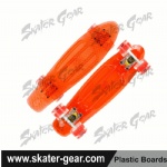 22.5*6 inch transparent Penny style skateboard ORANGE
