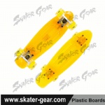 22.5*6 inch transparent Penny style skateboard YELLOW