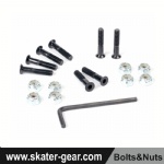SKATERGEAR Skateboard bolts&nuts 1 inch Allen Head with Allen Key